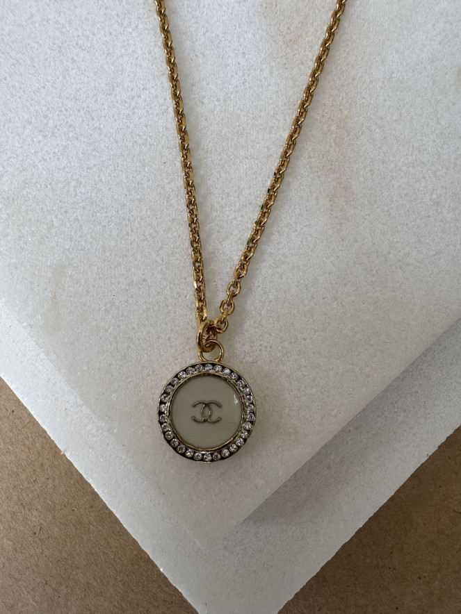 COLLIER TWICE ÉMAIL ÉCRU