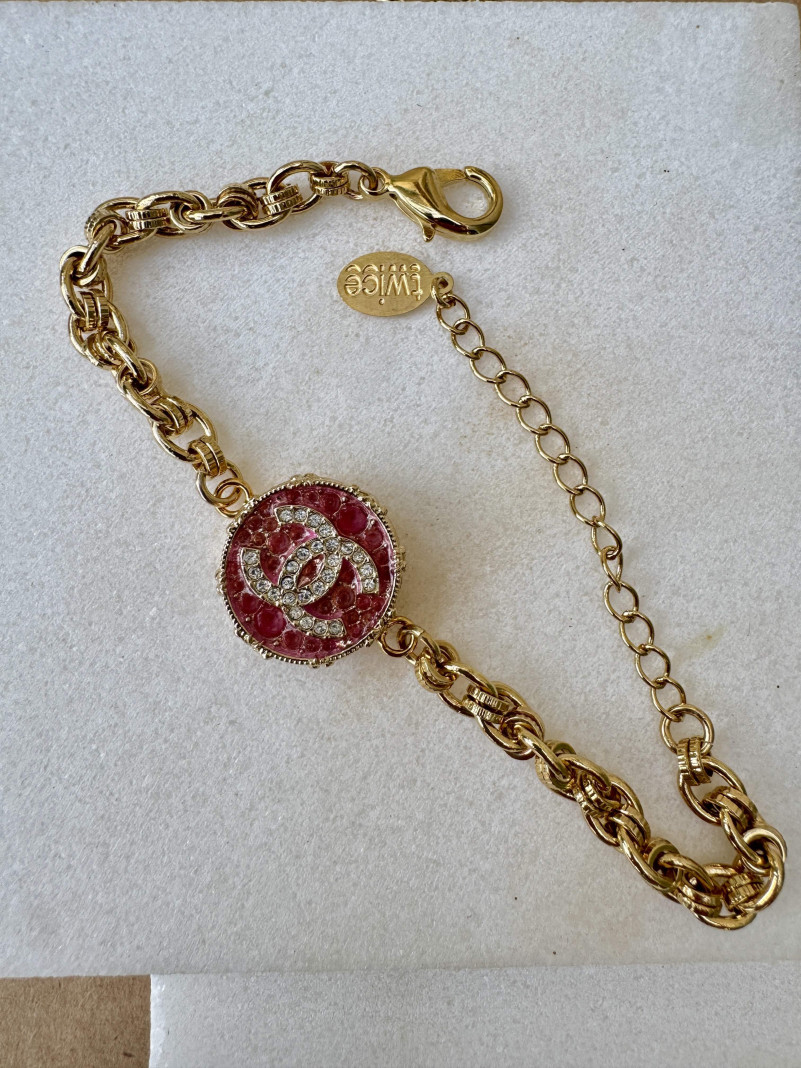 BRACELET TWICE PINK STRASS