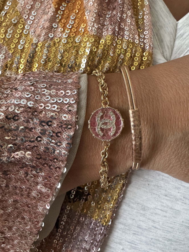 BRACELET TWICE PINK STRASS