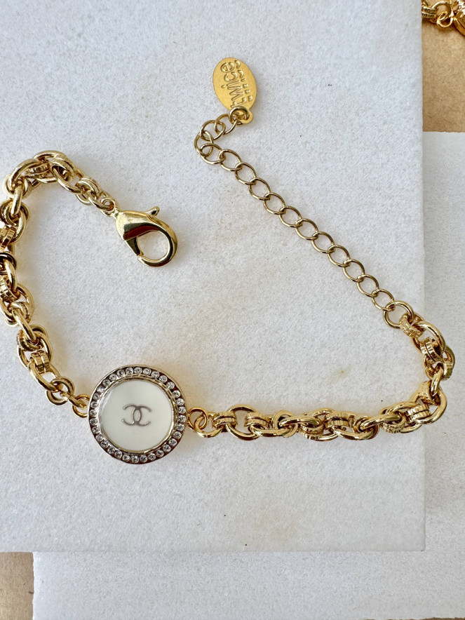 BRACELET TWICE ÉCRU STRASS