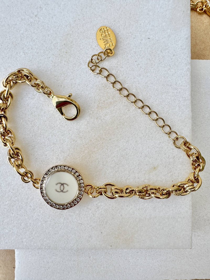 BRACELET TWICE ÉCRU STRASS