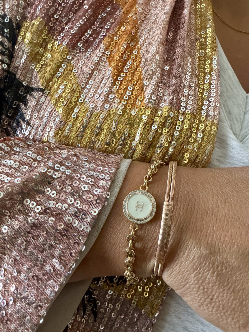 BRACELET TWICE ÉCRU STRASS