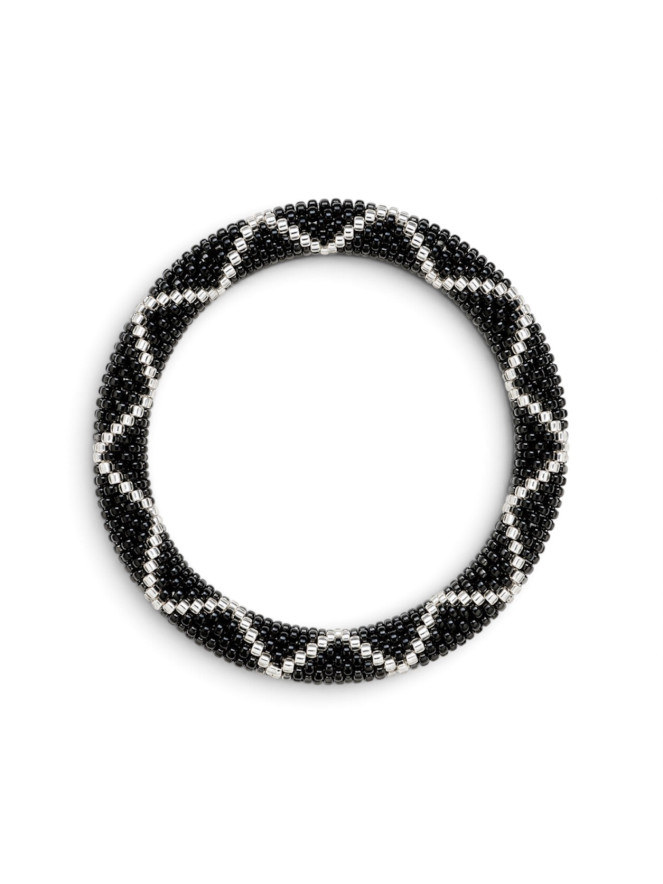 Bracelet NÉPALAIS NOIR ET ARGENTÉ TRIANGLE
