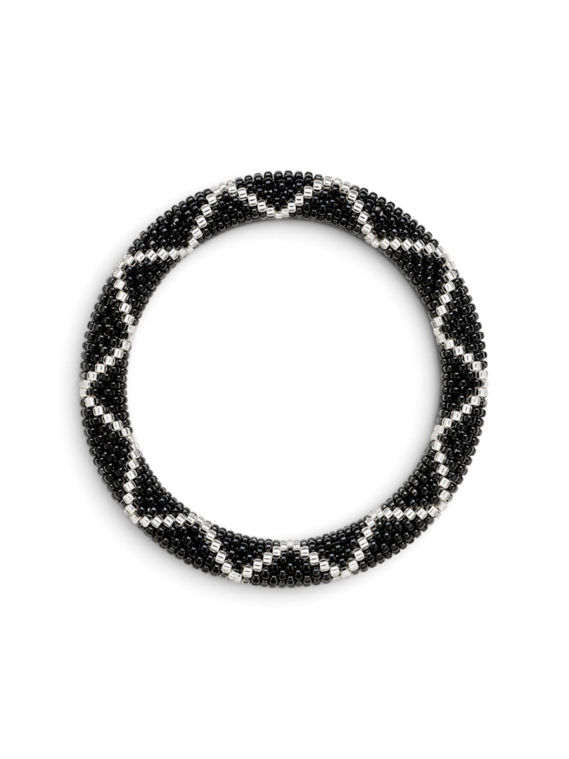 Bracelet NÉPALAIS NOIR ET ARGENTÉ TRIANGLE