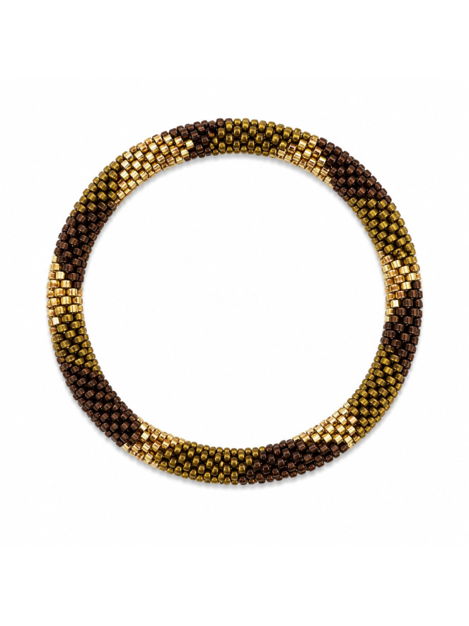 Bracelet NÉPALAIS MARRON DORÉ