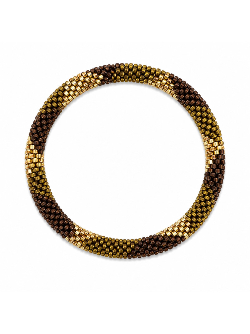 Bracelet NÉPALAIS MARRON DORÉ
