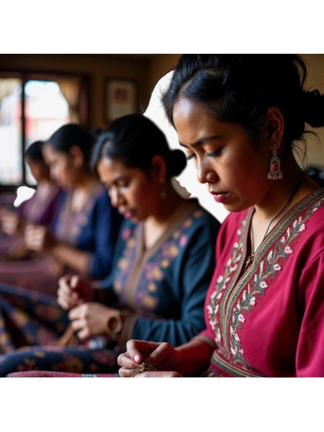 Bracelet NÉPALAIS MARINE DORÉ BLANC