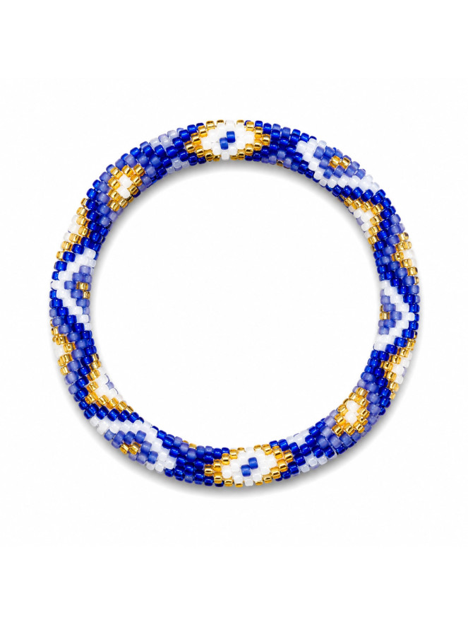 Bracelet NÉPALAIS MARINE DORÉ BLANC