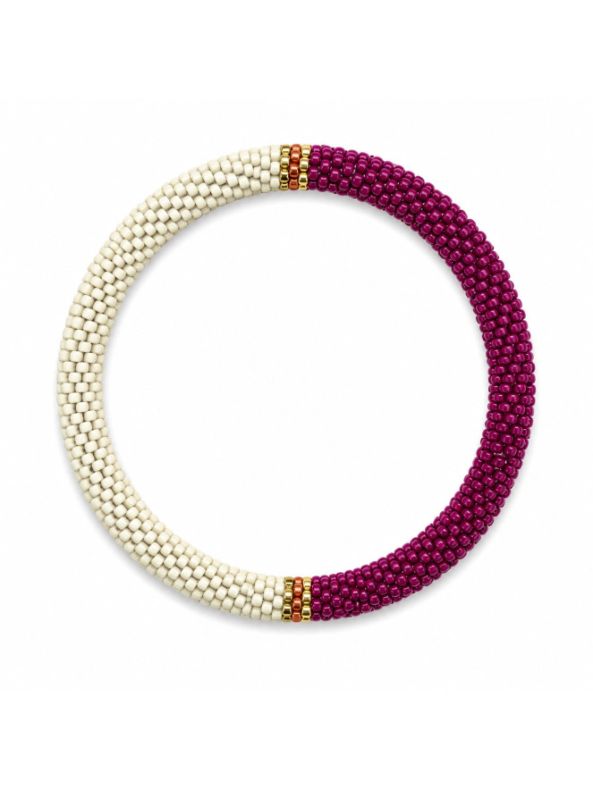 Bracelet NÉPALAIS BORDEAUX BEIGE
