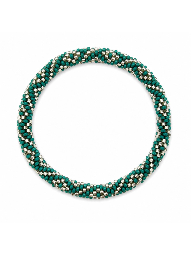 Bracelet NÉPALAIS VERT ET DORÉ CLAIR