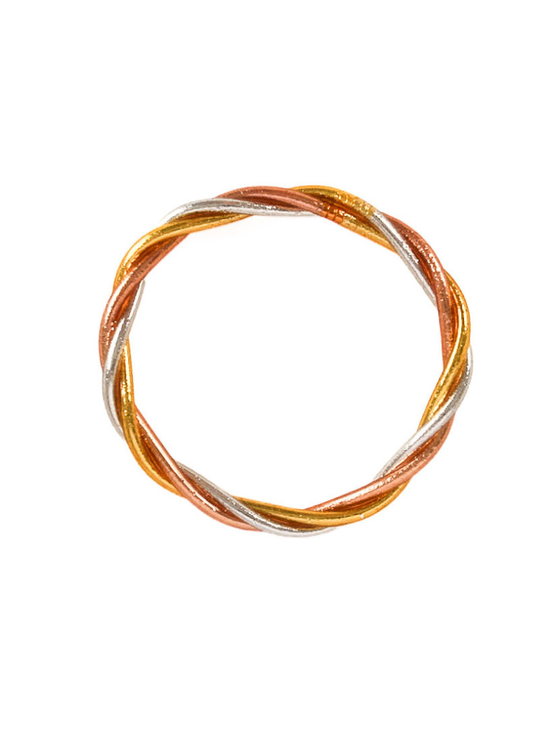 JONC BOUDDHISTE TORSADÉ SILVER, OCRE, GOLD