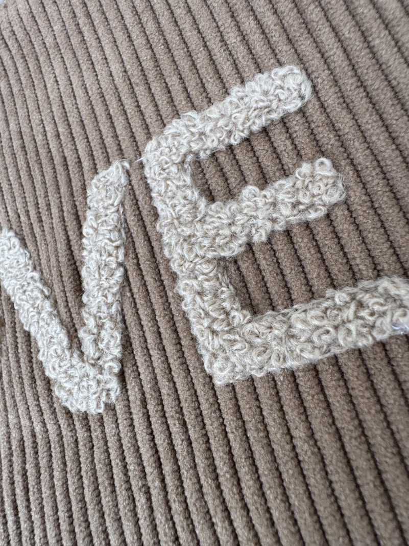 Pochette VELOURS LOVE beige