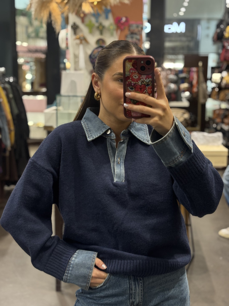 Pull chemise MARINE DENIM