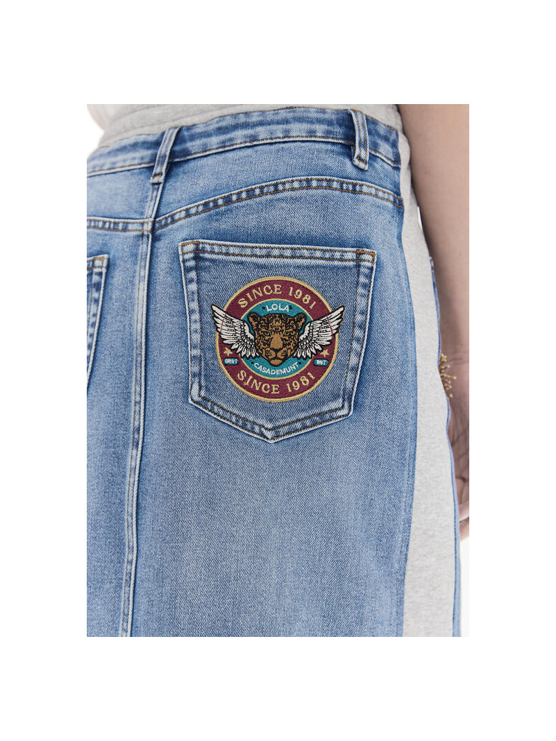 Jupe midi Lola Casademunt DENIM ET JERSEY PATCHS