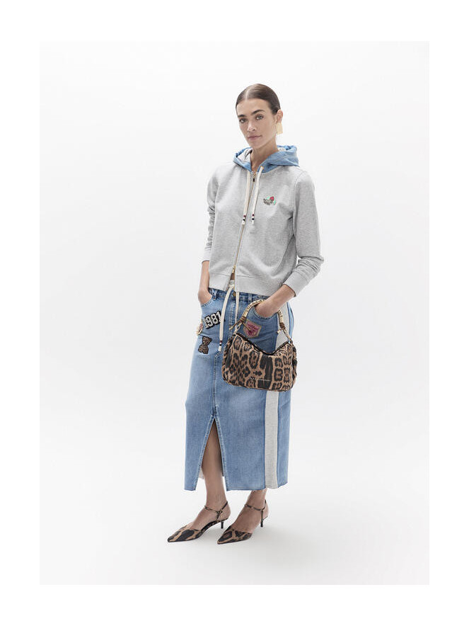 Jupe midi Lola Casademunt DENIM ET JERSEY PATCHS