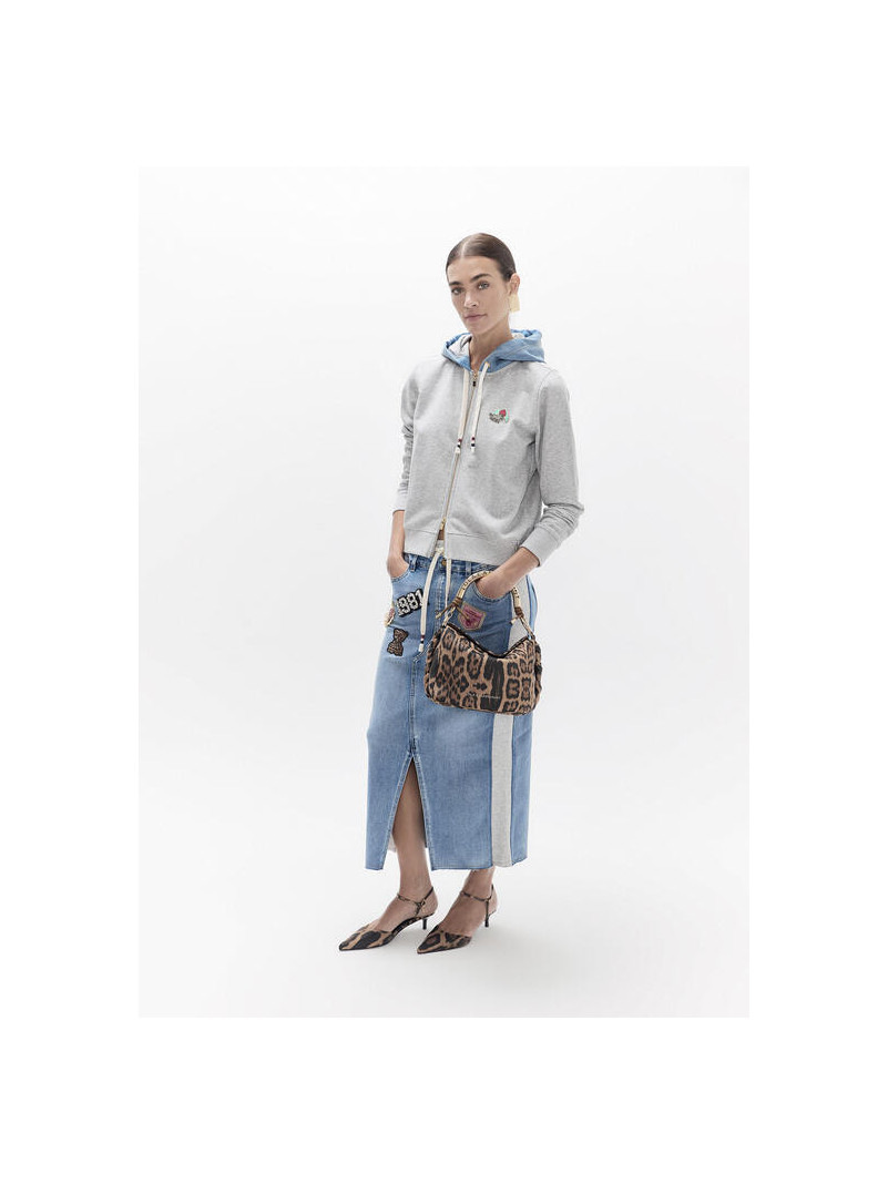 Jupe midi Lola Casademunt DENIM ET JERSEY PATCHS