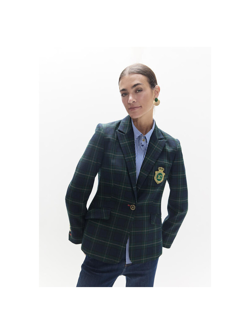 Veste blazer Lola Casademunt CARREAUX ECOSSAIS ÉCUSSON