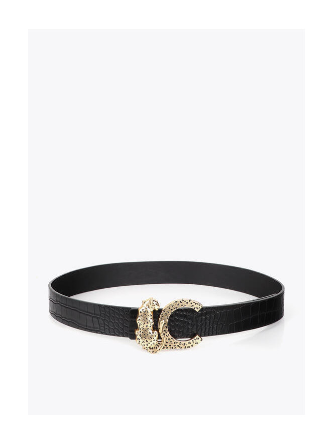 Ceinture Lola Casademunt CROCODILE NOIR BOUCLE ANIMAL