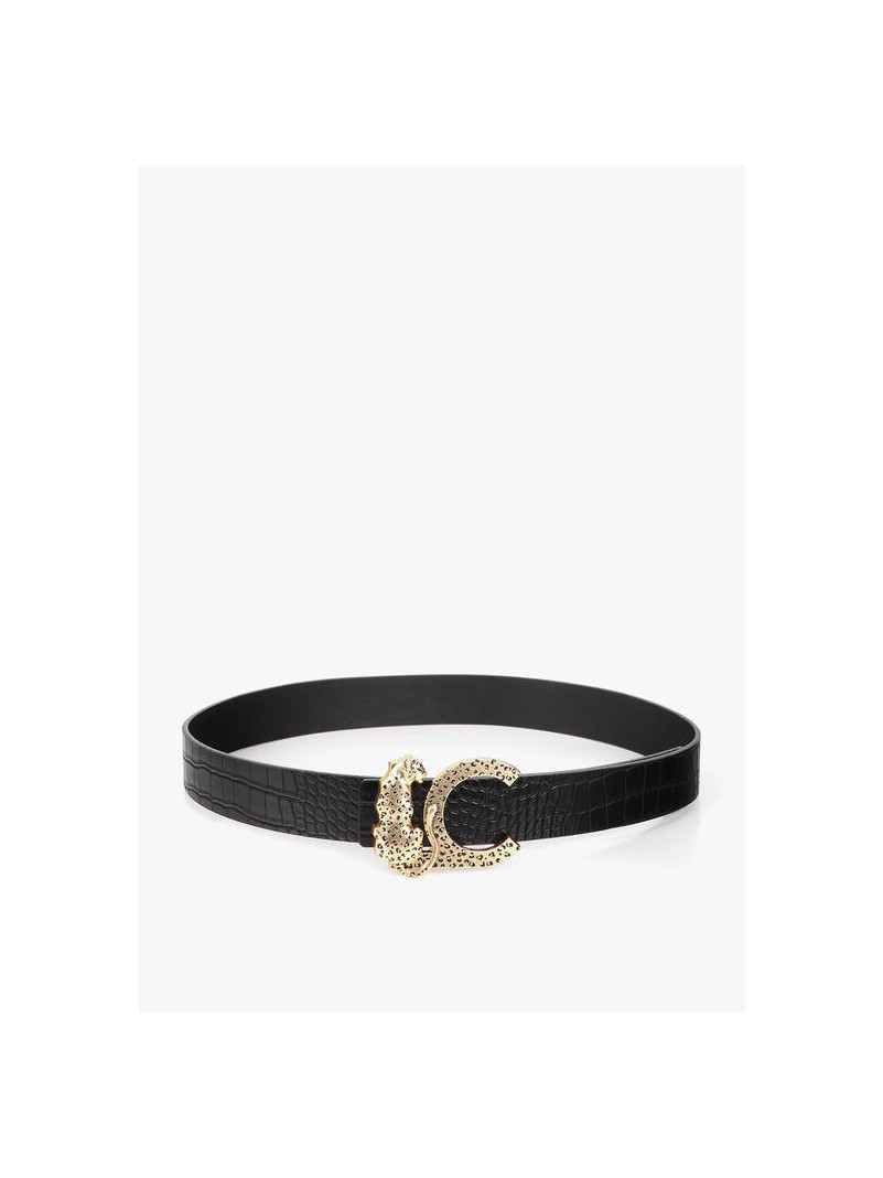 Ceinture Lola Casademunt CROCODILE NOIR BOUCLE ANIMAL