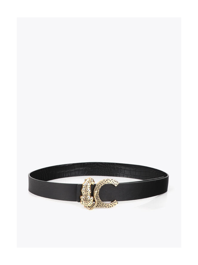 Ceinture Lola Casademunt CROCODILE NOIR BOUCLE ANIMAL