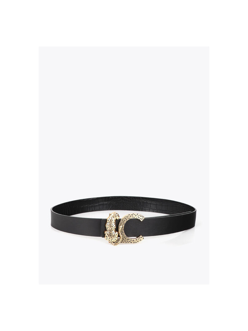 Ceinture Lola Casademunt CROCODILE NOIR BOUCLE ANIMAL