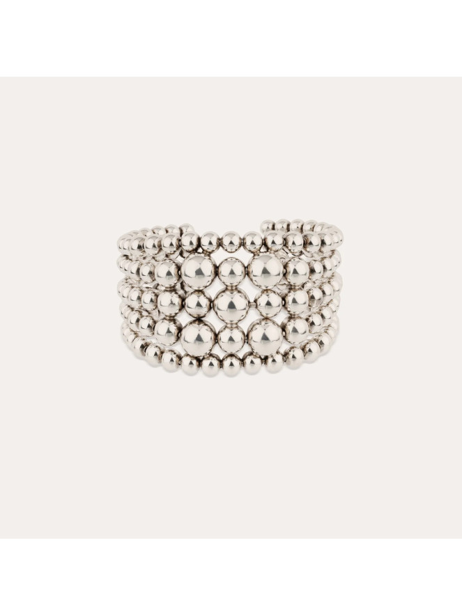 Bracelet manchette Gas MULTIPERLA ARGENTÉ