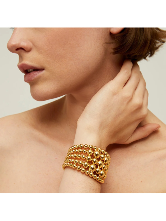 Bracelet manchette Gas MULTIPERLA DORÉ