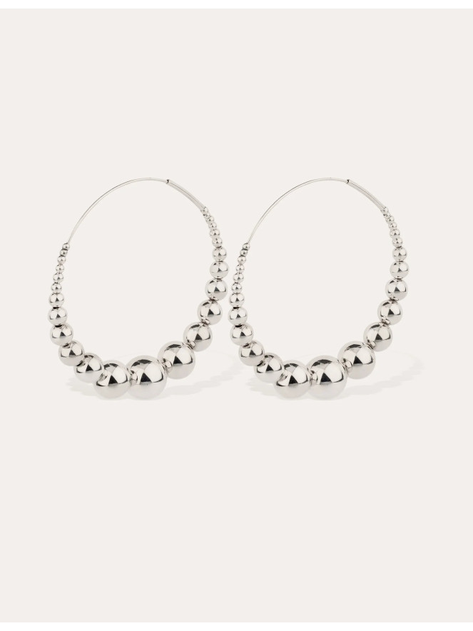 Boucles d'oreilles créoles Gas MULTIPERLA ARGENTÉ