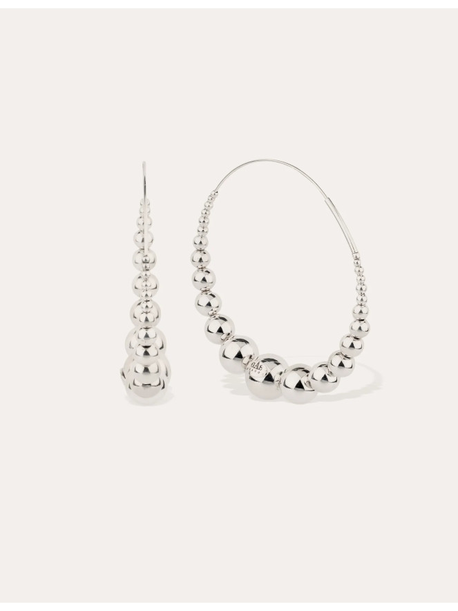 Boucles d'oreilles créoles Gas MULTIPERLA ARGENTÉ