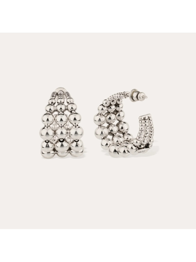 Boucles d'oreilles créoles Gas MULTIPERLA ARGENTÉ