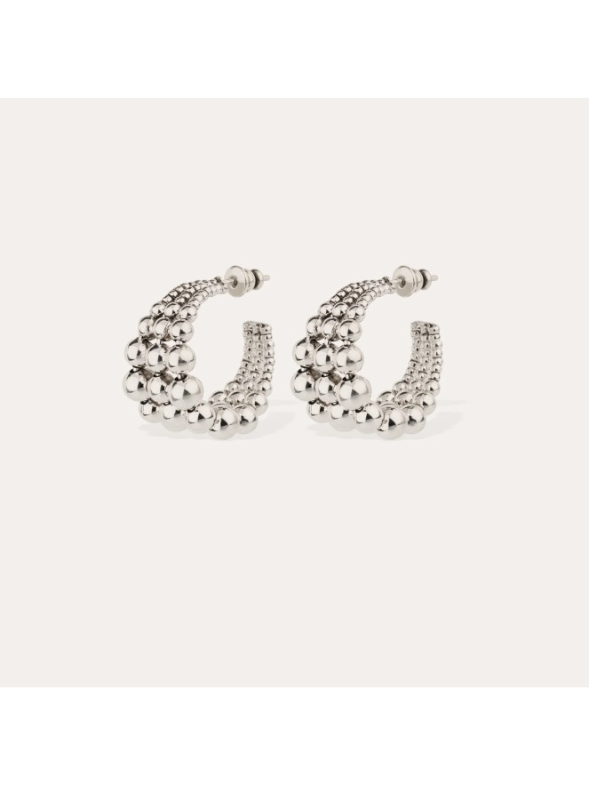 Boucles d'oreilles créoles Gas MULTIPERLA ARGENTÉ