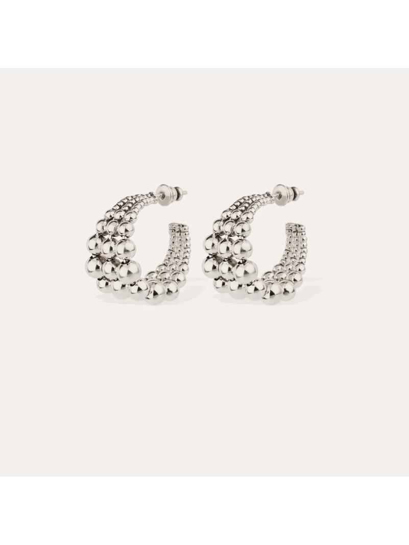 Boucles d'oreilles créoles Gas MULTIPERLA ARGENTÉ