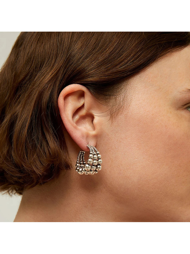 Boucles d'oreilles créoles Gas MULTIPERLA ARGENTÉ