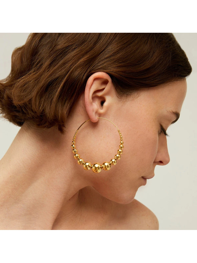Boucles d'oreilles créoles Gas MULTIPERLA DORÉ