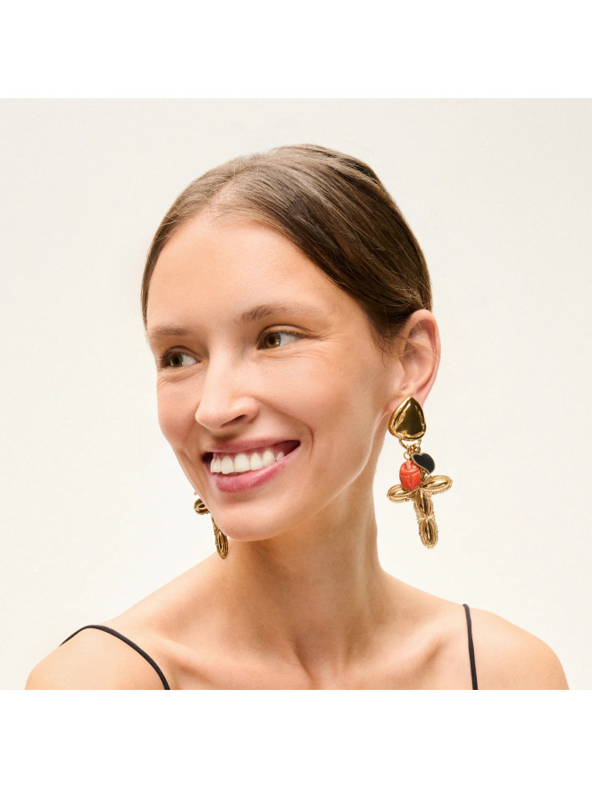 Boucles d'oreilles Gas SUERTE CHARMS doré