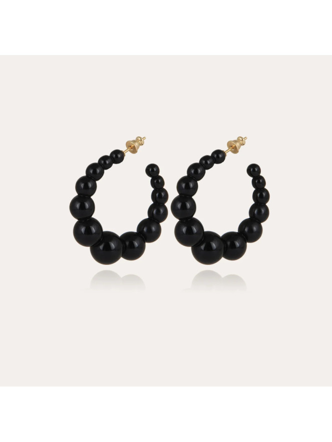 Boucles d'oreilles créoles Gas ANDY PM acétate noir