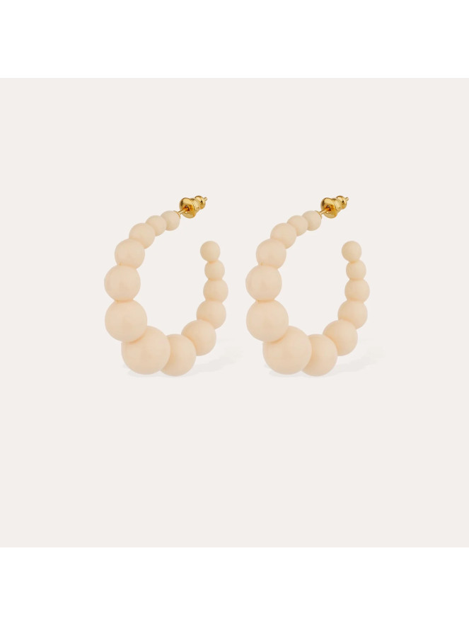 Boucles d'oreilles créoles Gas ANDY PM acétate ivoire