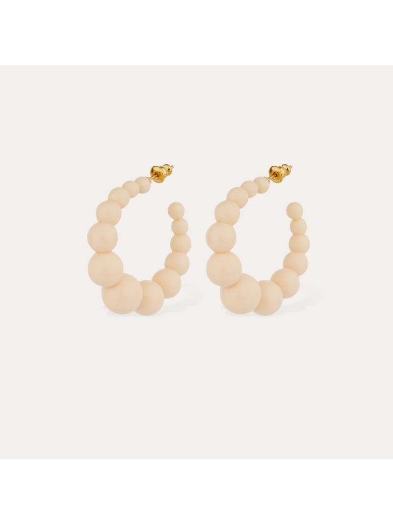 Boucles d'oreilles créoles Gas ANDY PM acétate ivoire