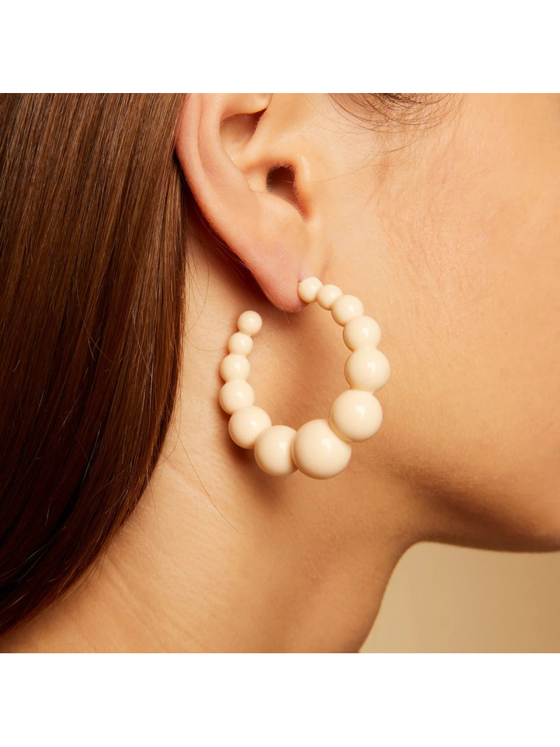 Boucles d'oreilles créoles Gas ANDY PM acétate marron
