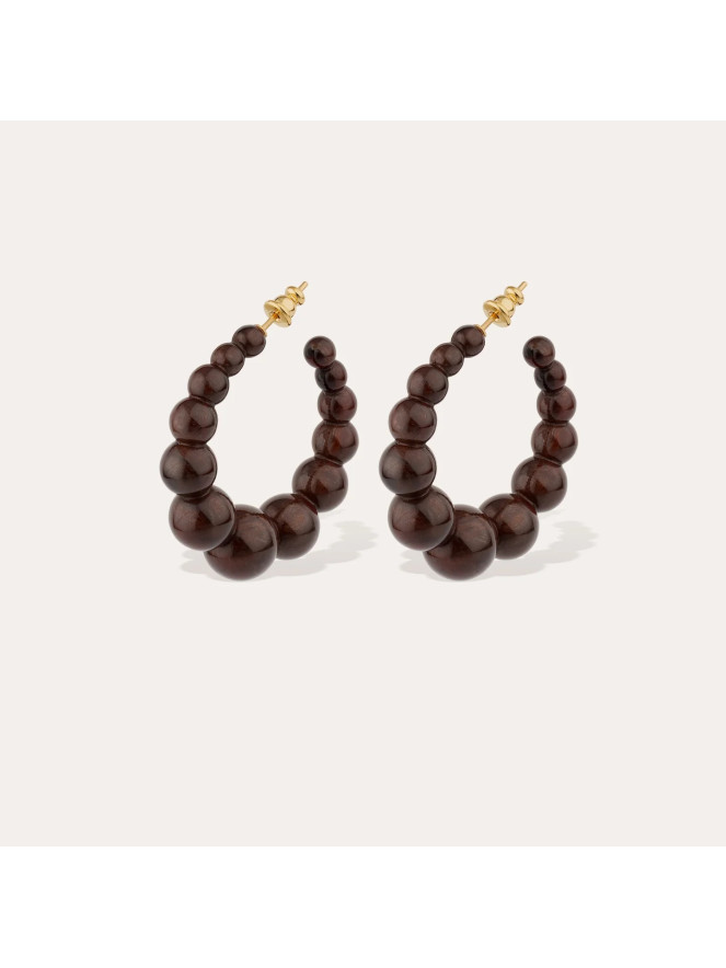 Boucles d'oreilles créoles Gas ANDY PM acétate marron