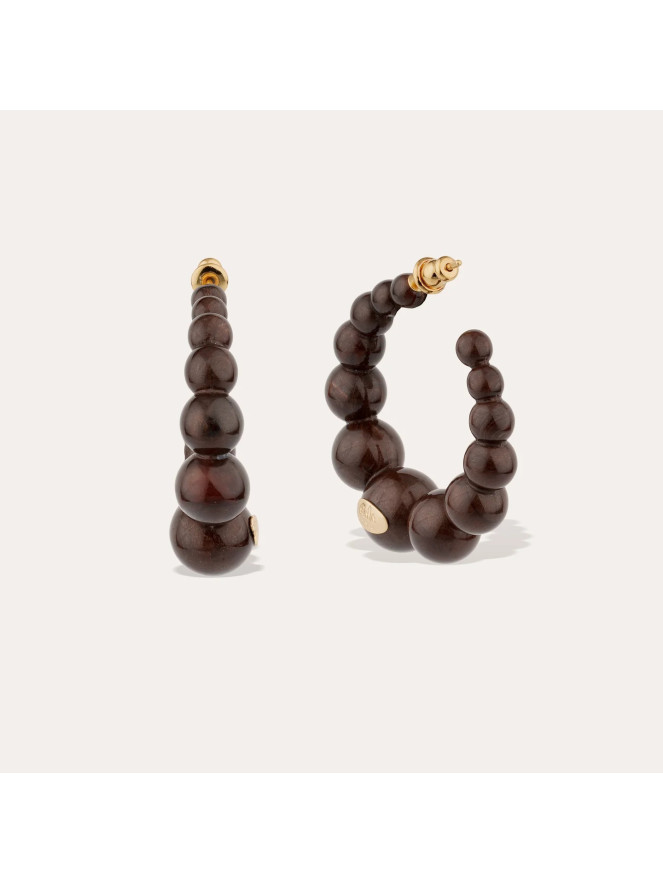 Boucles d'oreilles créoles Gas ANDY PM acétate marron