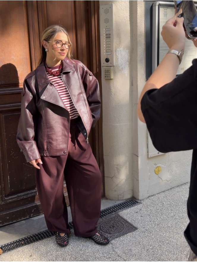 Perfecto Burgundy effet grainé