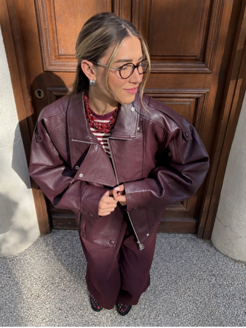 Perfecto Burgundy effet grainé