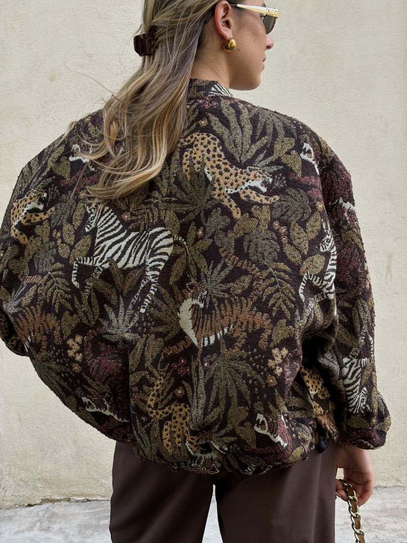 Veste légère bombers motif floral