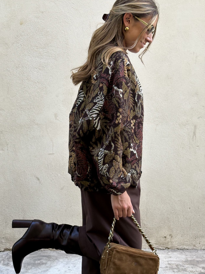 Veste légère bombers motif floral