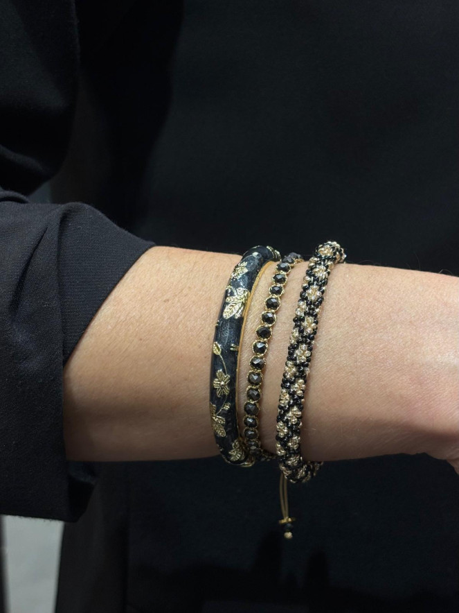Composition de 3 bracelets Népalais et Thaïlandais black