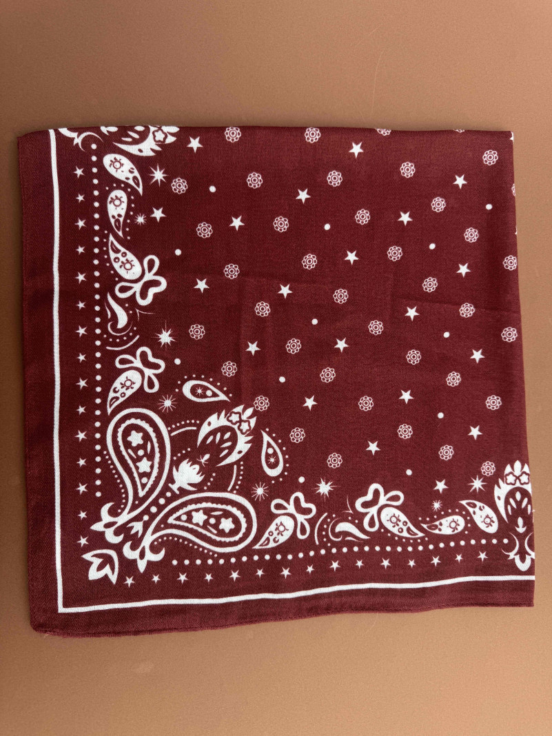 Foulard carré Bandana Burgundy