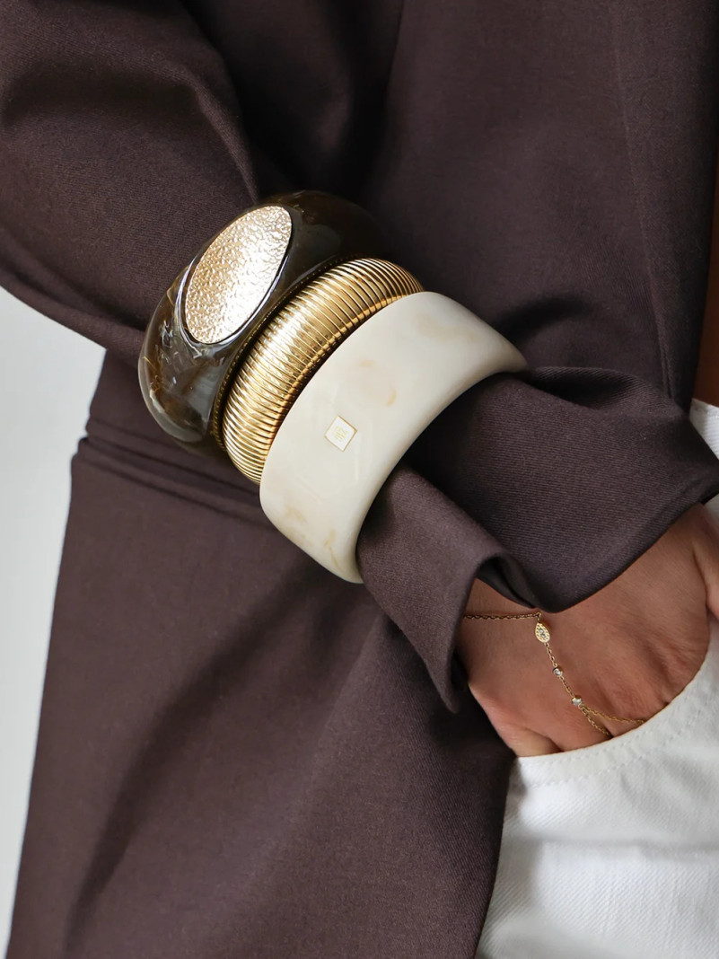 Bracelet Jonc Zag FARO marron